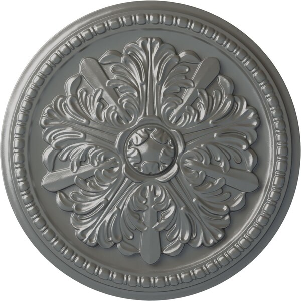 Ekena Millwork Swindon Ceiling Medallion (Fits Canopies up to 2 7/8"), Hand-Painted Silver, 16 7/8"OD x 1 1/2"P CM16SWSLS - main
